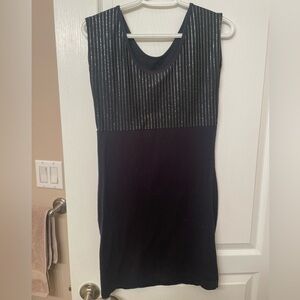 American apparel body con with sparkly silver stripes